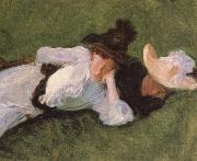 John Singer Sargent Two Girls on a Lawn oil painting